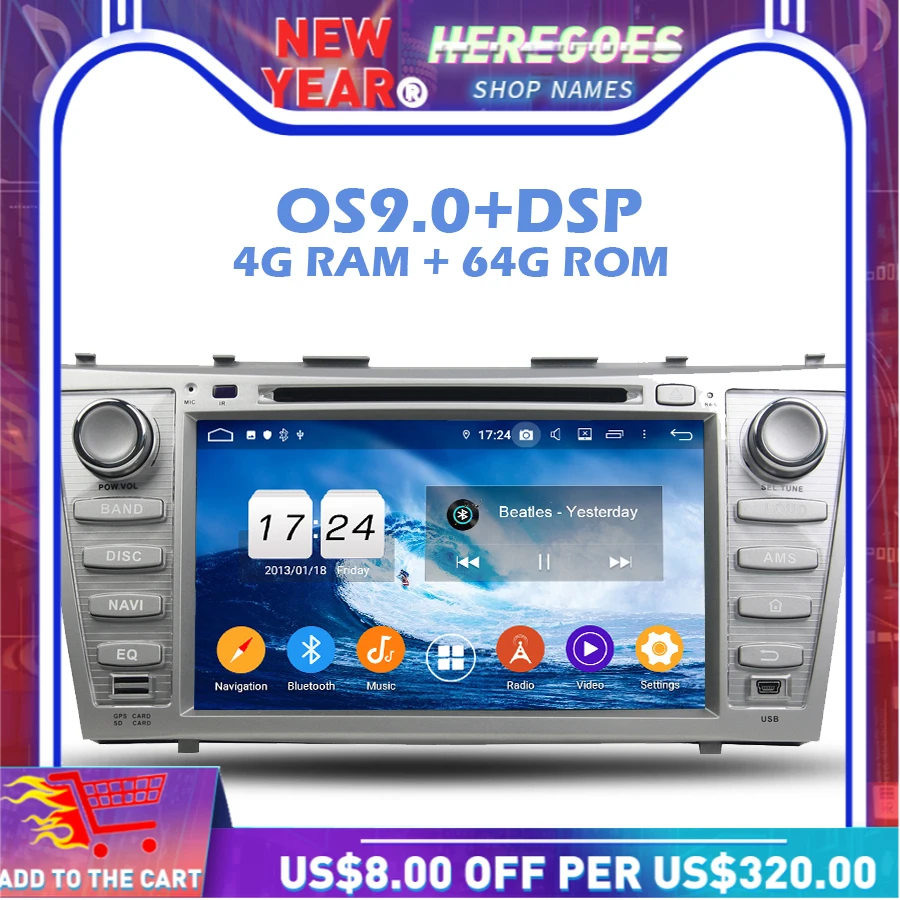 Автомобильный DVD плеер IPS DSP Android 10 0 4 Гб RAM 64 ROM Wifi 4G Bluetooth RDS радио GPS карта для Toyota CAMRY