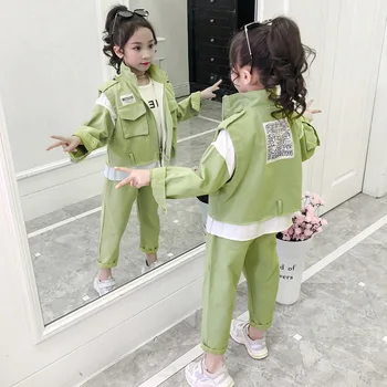 

Spring and Autumn Girls 2020 New European and American Style Big Boy Personality Color Fashion Two-piece Suit