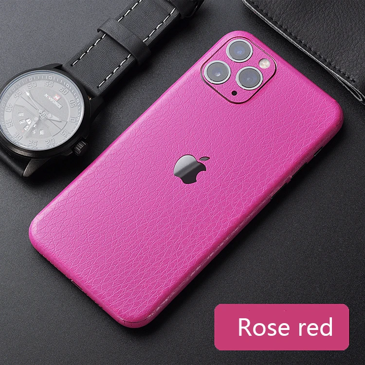 Кожаная наклейка с узором для iPhone 7 8 6 6s Plus задняя пленка тонкая декоративная наклейка для iPhone 11 11Pro Max - Цвет: rose red