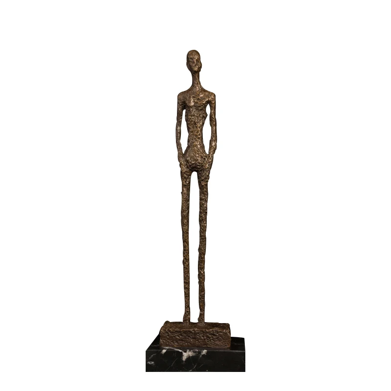 Бронзовая скульптура Giacometti абстрактная статуя ходячих людей Декоративная скульптура - Цвет: AH-DS-382