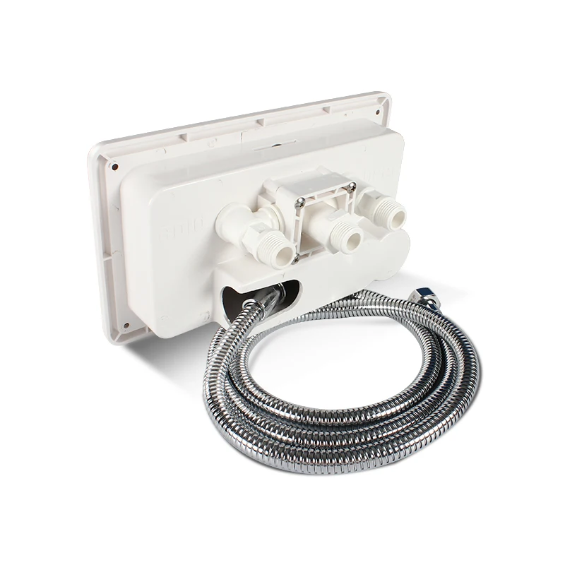 RV Caravan Exterior Shower Box Kit Lock 1.5M Metal water pipe Water saving nozzle Camping Camper accessories rv shower