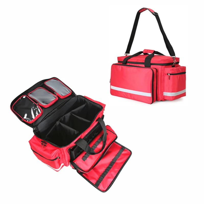 

Large Size Empty First Aid Kit Nurse Physician Emergency Medical Cross Messenger Bag Nylon Waterproof with Shoulder Strap