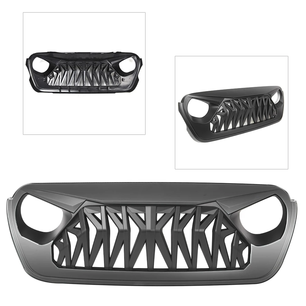  Shark Auto Front Grille Mesh Grill For Jeep Wrangler JL Unlimited 2/4 Door 2018-2019 & Jeep Gladiat