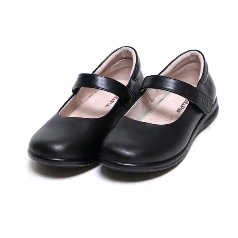 plain black leather school shoes