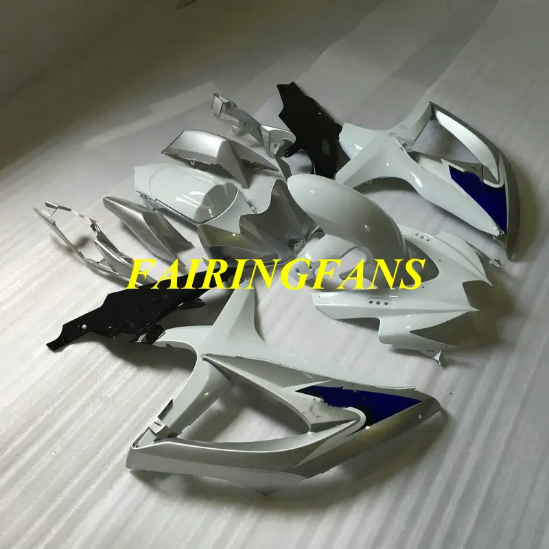 Injection mold Fairing kit for GSXR600 750 K8 08 09 GSXR 600 GSXR750 2008 2009 ABS White Silver Fairings bodywork+gifts SA45 | Автомобили