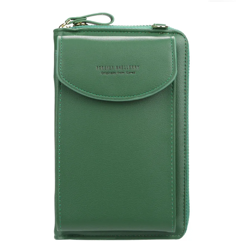 Baellerry женский кошелек бренд ячейка телефон бумажник Большая визитница бумажник, сумочка, кошелёк клатч сумка на ремне - Цвет: Зеленый