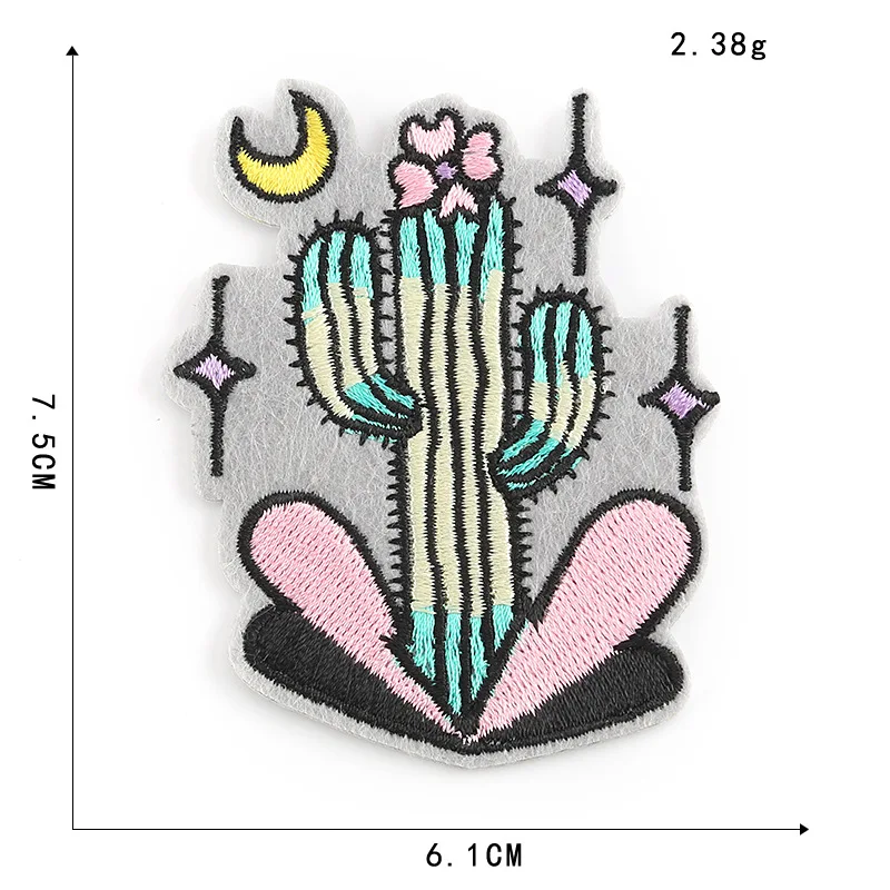Мультфильм Аниме Акула железа на патчи для одежды наклейки полосы аппликации на одежду Творческий кактус вышивка значки@ E - Цвет: 1-PCS-E-345