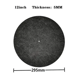 Anti-static Felt Slipmat for Turntable and Vinyl Records (12inch 5MM Gray)