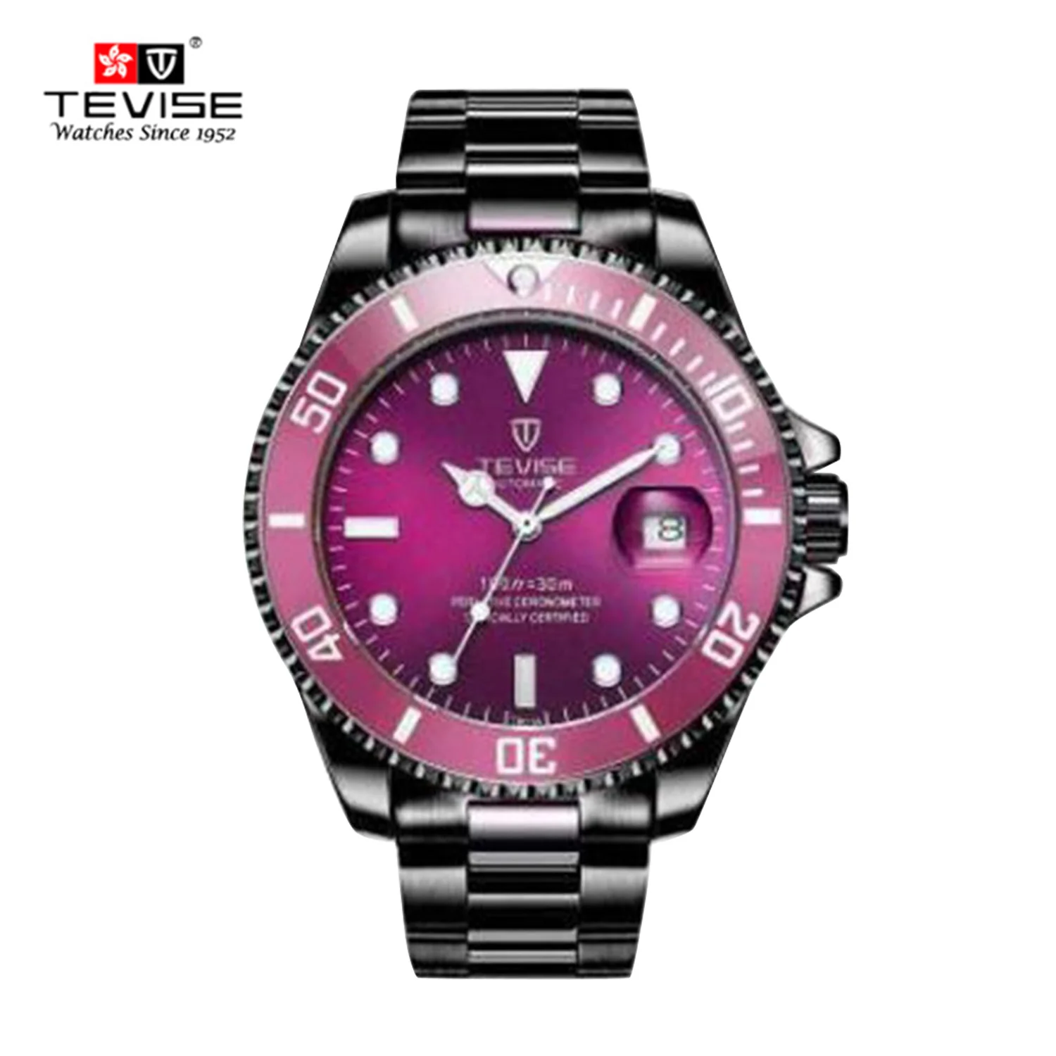 TEVISE часы мужские роскошные механические часы со стальным ремешком водонепроницаемые автоматические часы деловые новые - Цвет: 07
