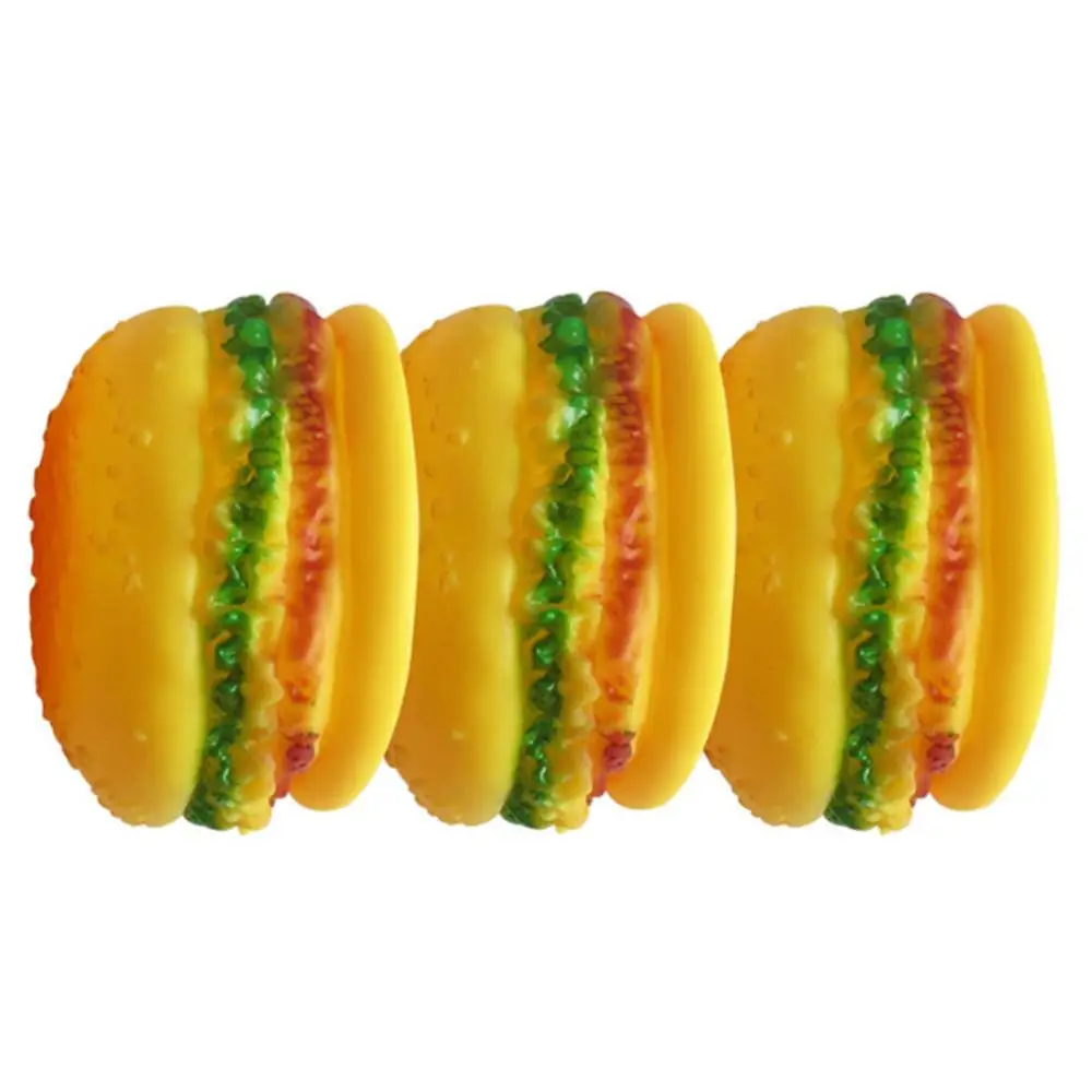 

Vocal Toy Pet Toy Dog Bone Simulation Reference Hamburger Rubber Strong Puppy Anti-Bite Clean Chewing Training Anti-Bite Good