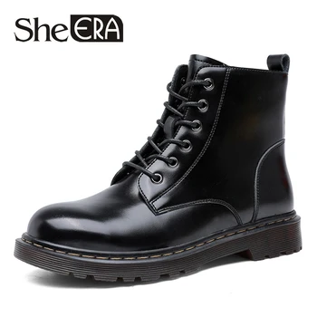 

Women Genuine Leather Boots 2020 Autumn Winter Shoes Black Chunky Heel Ankle Boots Fashion Lady Thick Bottom Boots Zipper Shoe