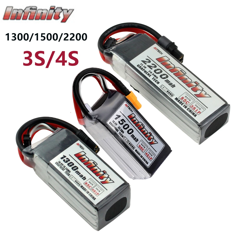 Аккумулятор Infinity 3S 4S LiPo 2200 мАч 1500 45C 95C SY60/XT60 графический разъем для