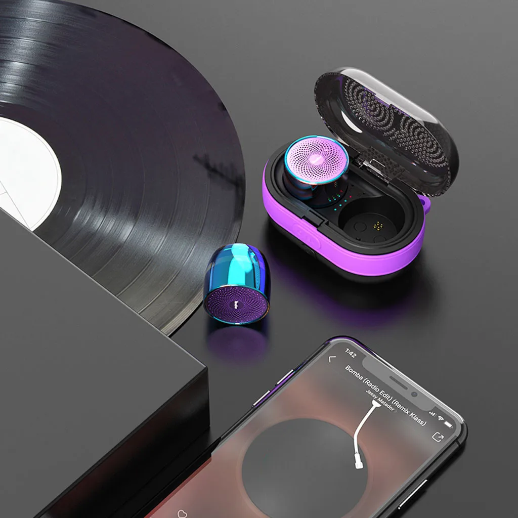PC Твердый чехол для переноски Портативный Blueteeth Динамик Магнитный коннектор база реальные стерео сабвуфер, Спорт на открытом воздухе Портативный Bluetooth Динамик - Цвет: Розовый