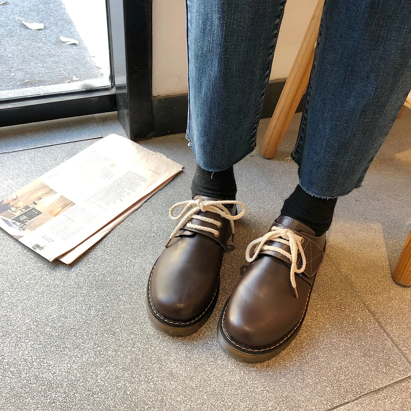 

Shoes Woman Flats Casual Female Sneakers Shallow Mouth Round Toe All-Match British Style Oxfords Women's Modis Dress Summer
