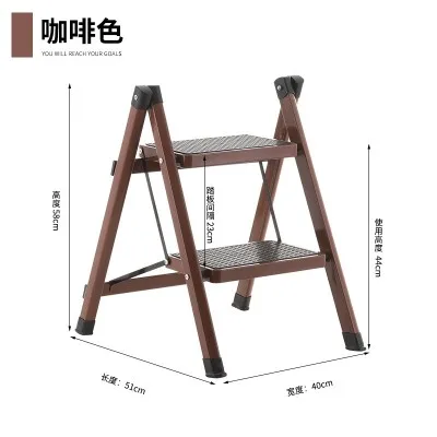 Противоскользящая маленькая складная лестница, гигантская Золотая складная лестница, безопасная лестница, низкая ступенька, табурет для мытья автомобиля, 100 кг, подшипник - Цвет: 2 steps 3