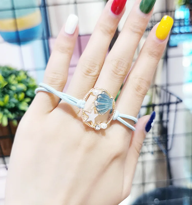 200 шт/Партия DIY конфеты акриловые Seashell волос высокопрочный пентаграмма резинки для волос Инструменты для укладки аксессуары HA767