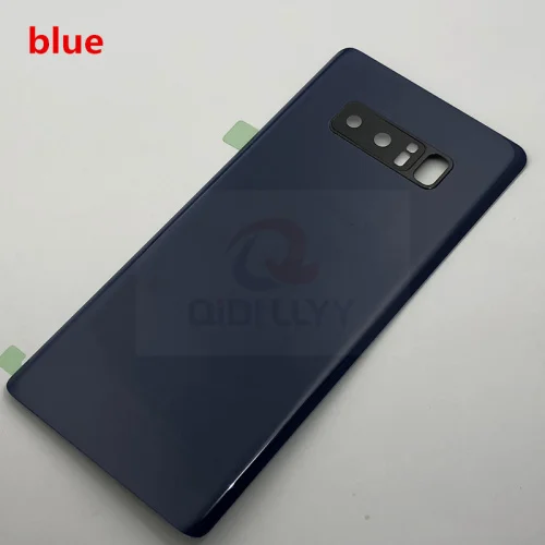 Синий Для SAMSUNG Galaxy Note 8 N950 N950F Задняя стеклянная крышка батарейного отсека задняя дверь корпус чехол для SAMSUNG Note8 Задняя стеклянная крышка - Цвет: Синий