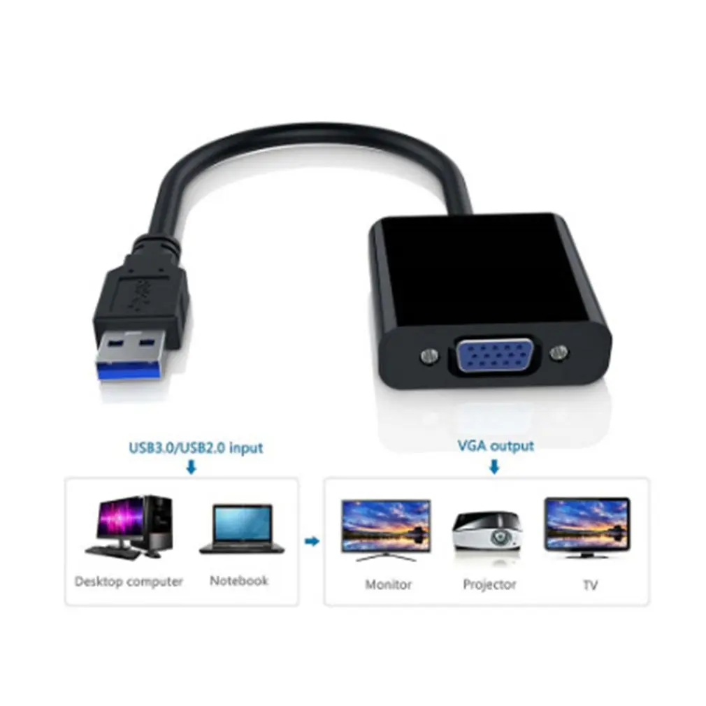 Usb в Vga конвертер проектор конверсионная линия Vga в Usb кабель для передачи данных Usb3.0 в Vga внешняя видеокарта