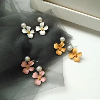 

30 Pair Korean Style Cute Small camellia Flower Stud Earrings For Women Fashion Sweet Earrings Brincos Wholesale Jewelry