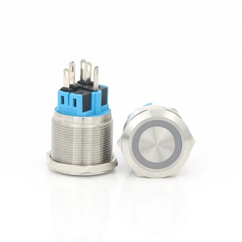 

25mm latching push button switch illuminated metal switch