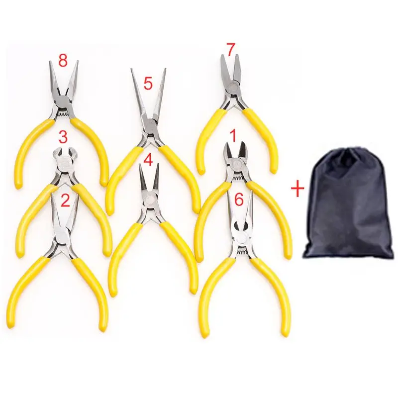 

8Pcs Portable Jewelry Making Pliers Multi-type Anti-slip Handle Wire Wrapping Cable Cutters DIY Hand Tools