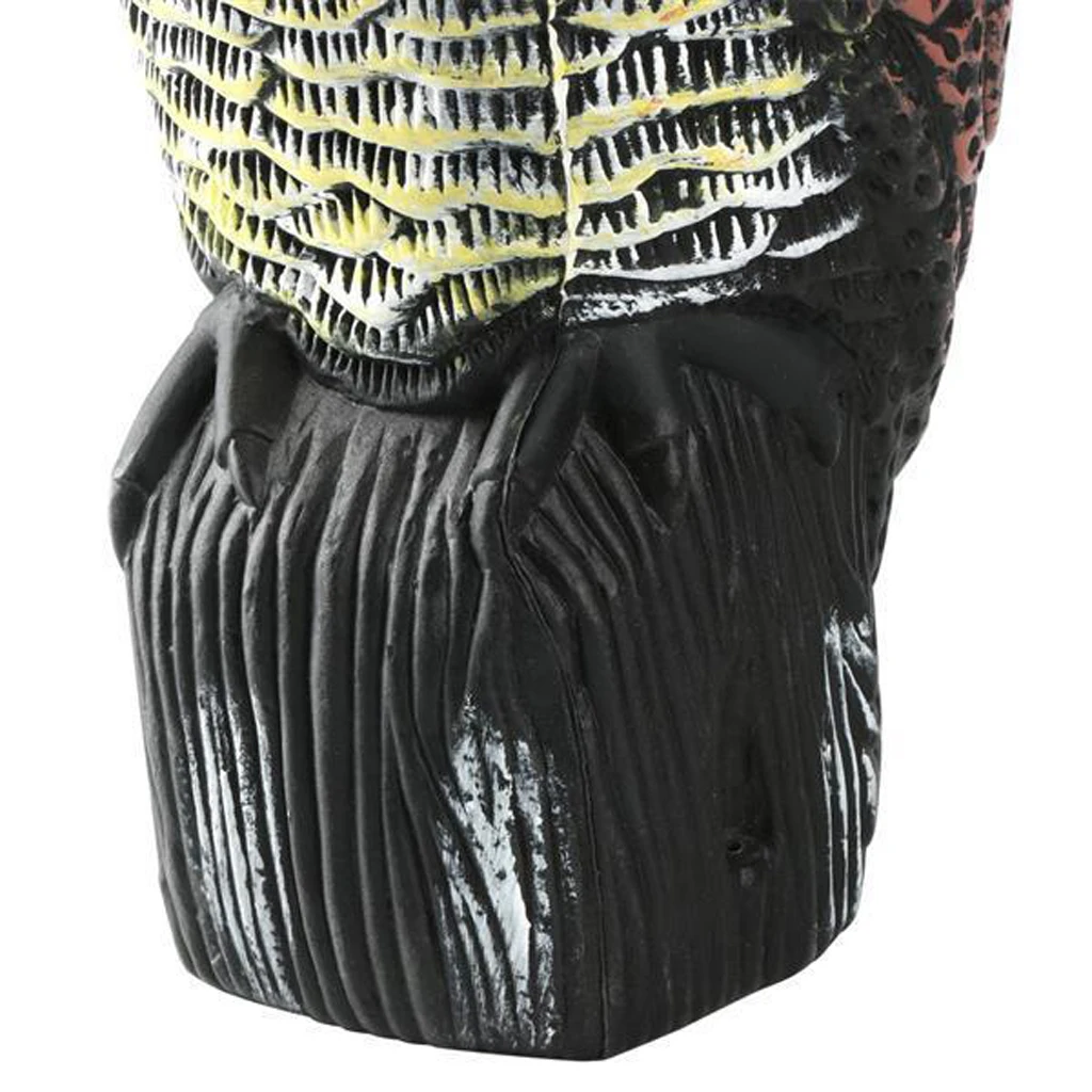 2pcs Realistic Owl Decoy With Rotating Head Bird Pigeon Crow Scarer Scarecrow Horned Owl Pest Deterrent