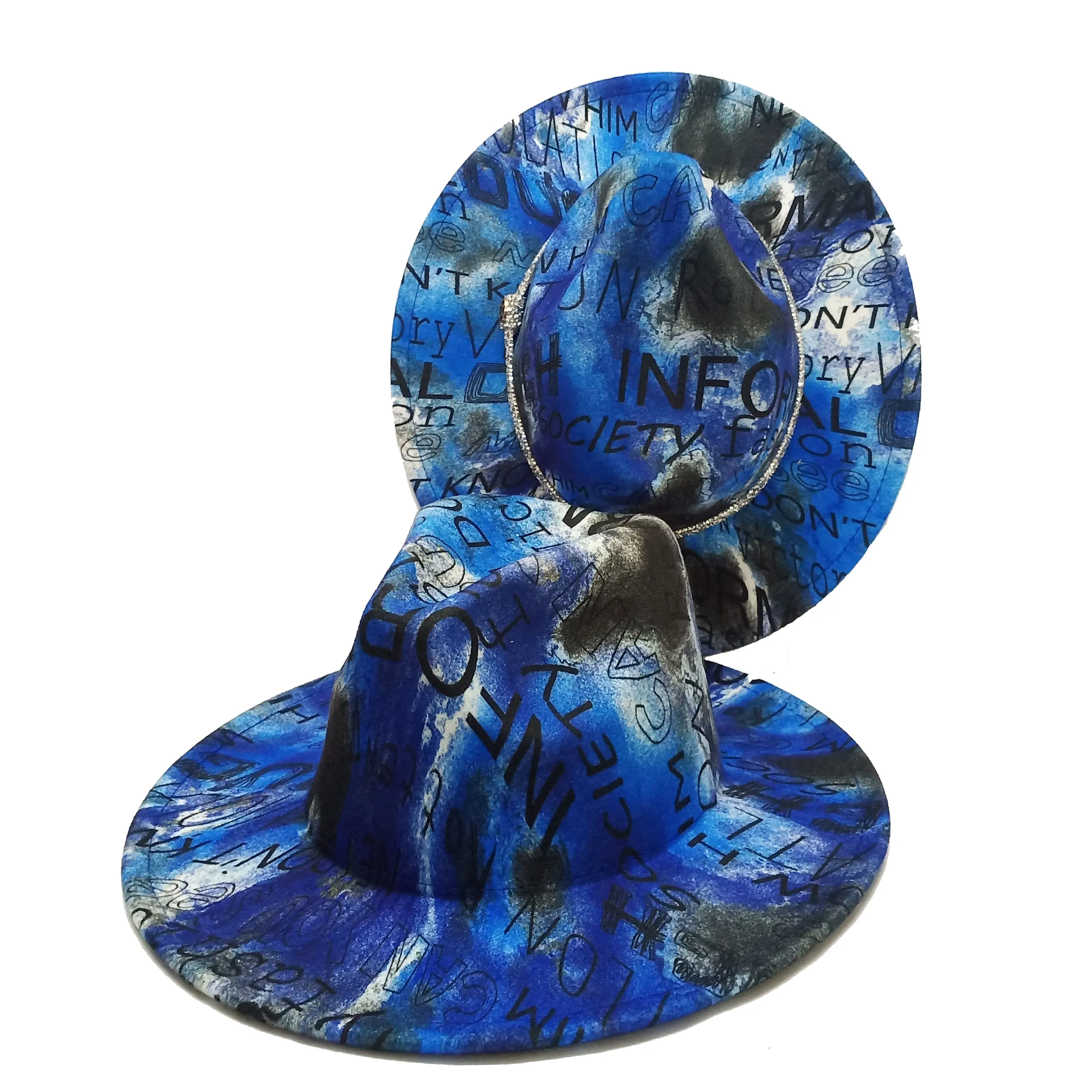 Sense of Universe Technology Fedora Hat Spring Autumn New Bright Color Jazz Hat Men Women Felt Hat Tie-dye Wool-like Panama Hat straw fedora hat mens