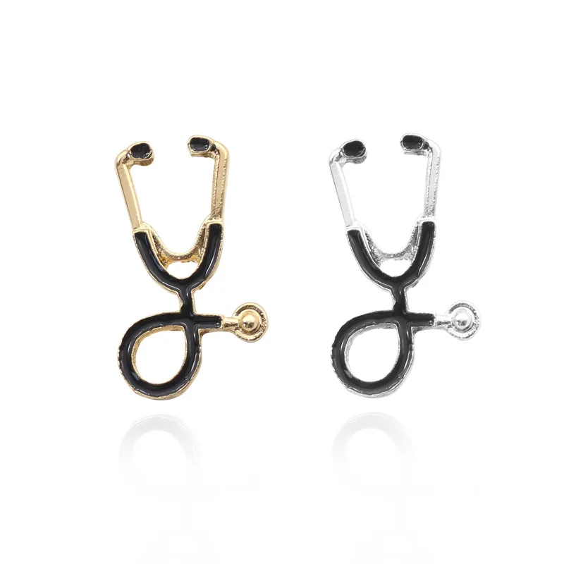 

2017 New Style Fashion Creative Retro Echometer Brooch Cool Alloy Oil Drop Doctor Brooch Clothing Wholesale