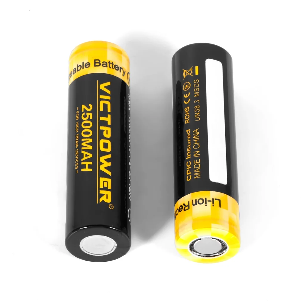 Из 2 предметов высокого Ёмкость 3,7 V 18650 2500 mah 20/10A Перезаряжаемые литий-ионный Батарея для светодиодный фонарик фары поисковый фонарь