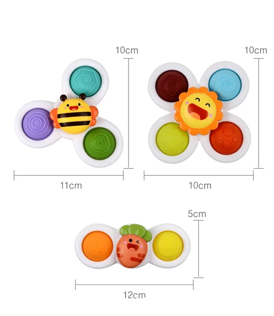 Montessori Fidget Suction Cup Spinner Toy For Kids Fingertip Gyro Educational Baby Rotating Rattles Spin Top Bath Toys Children 5