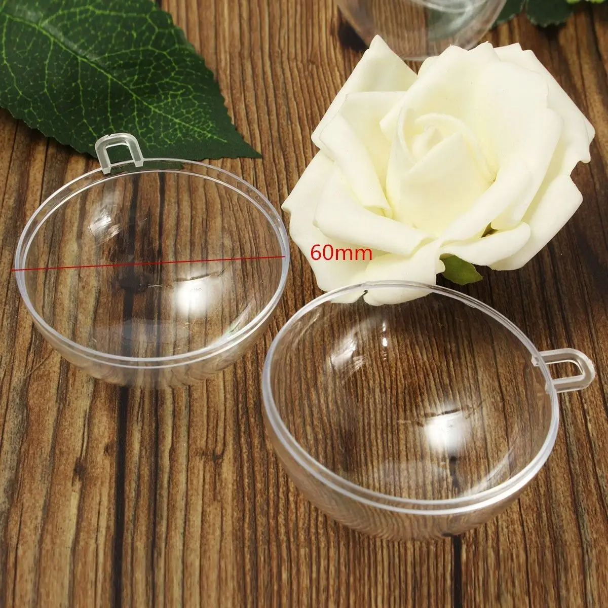 12Pcs 6cm Ball Christmas Candy Box Baubles Clear Fillable Xmas Tree Decoration Ornaments Home Decoration