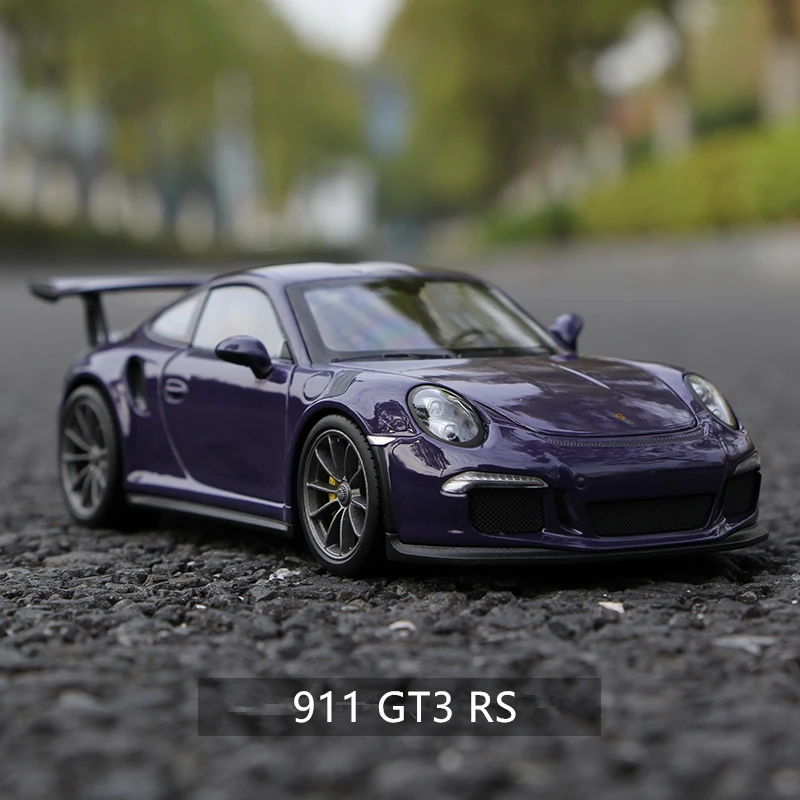 Welly 1:24 Porsche 911 GT3 RS модель автомобиля из белого сплава имитация автомобиля украшение коллекция Подарочная игрушка Литье под давлением модель игрушка для мальчиков - Цвет: 911 GT3 RS