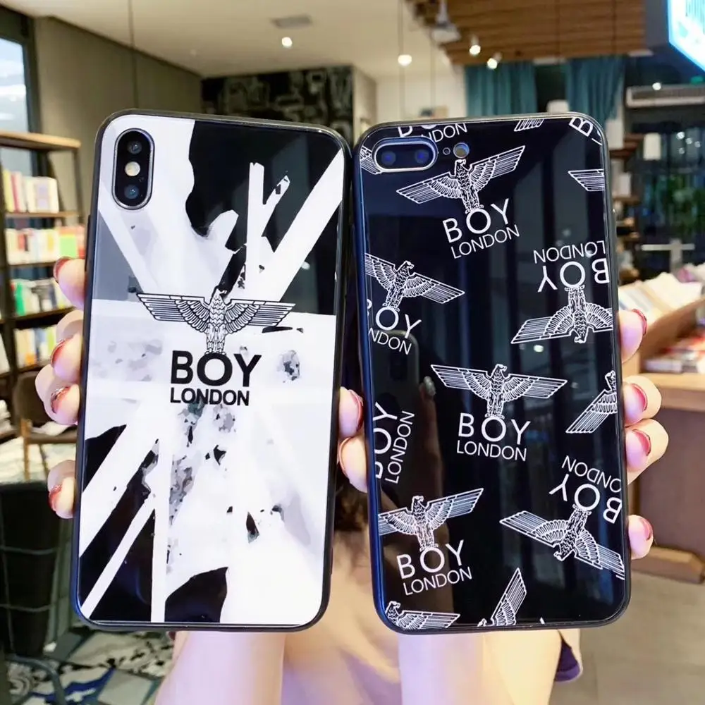 

Luxury Tempered Glass London Brand Eagle Phone Case for iphone 11 pro Max 6 6plus 7 7plus 8 plus X XS XR MAX Suprem Back Cover
