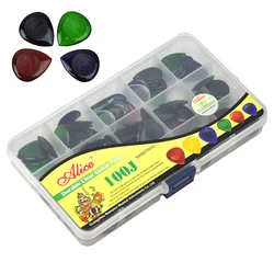 100pcs/lot 3mm Small Clear Water Drop Picks 20mm x 23mm for Guitar Bass Mixed Colors w/ PVC Box