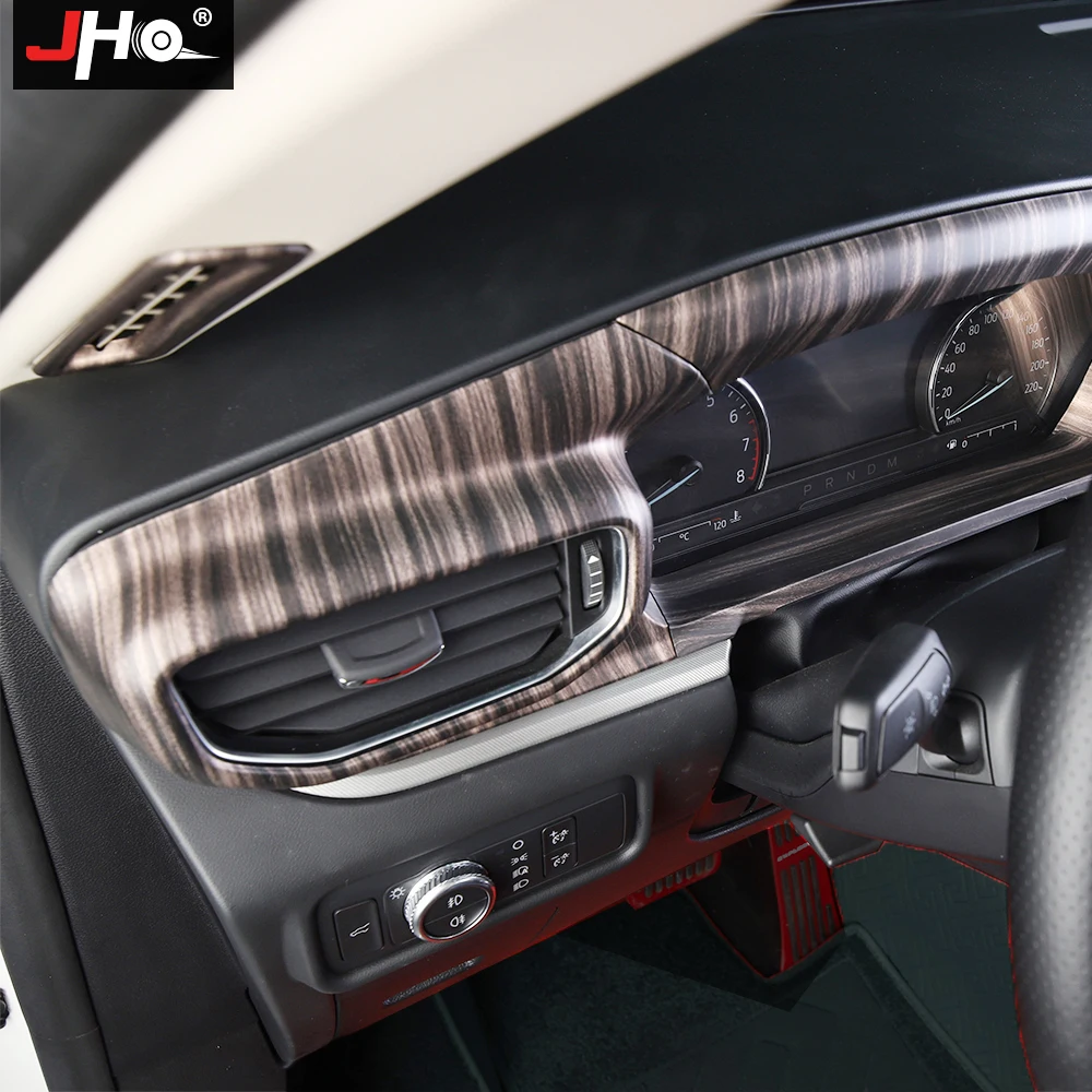 JHO ABS Peach Wood Grain Front Air Vent Outlet Overlay Cover Trim For Ford Explorer 2020 XLT Limited Platinum Car Accessories