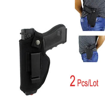 

Tactical Gun Holster Gun Belt Concealed Carry Metal Clip Pistol Holster Hunting Waistband Pocket for All Sizes Handguns 2 Pieces