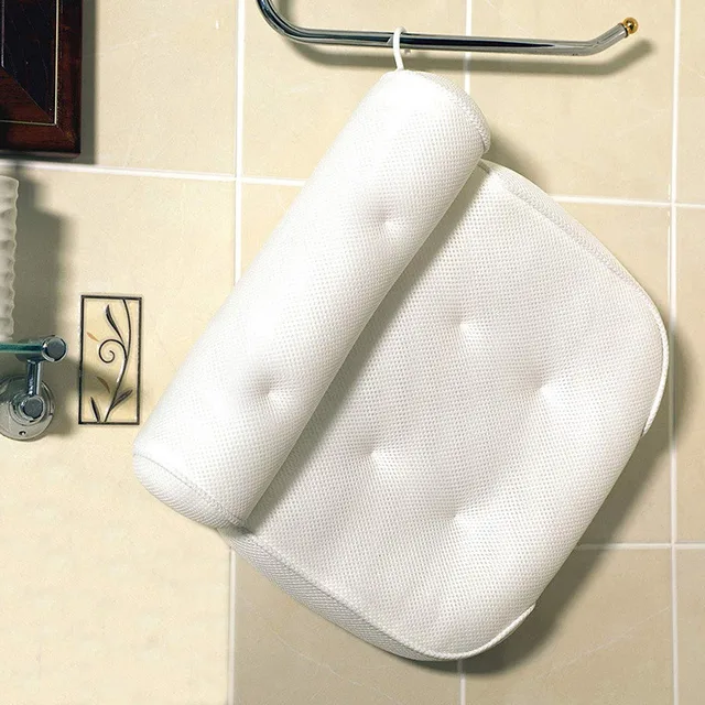 Spa Non-Slip Bath Pillow Cushioned Bath Tub Spa Pillow Bathtub Head Rest Pillow With Suction Cups For Neck Back Bathroom Supply 5
