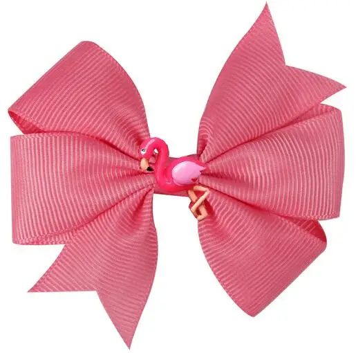 NEW 36 COLORS pinwheel Hair Bows 3.5'' flamingo baby Girls bow Clips Toddler Hair Accessories Grosgrain Dovetail Hairpin 36pcs/ - Цвет: color 29