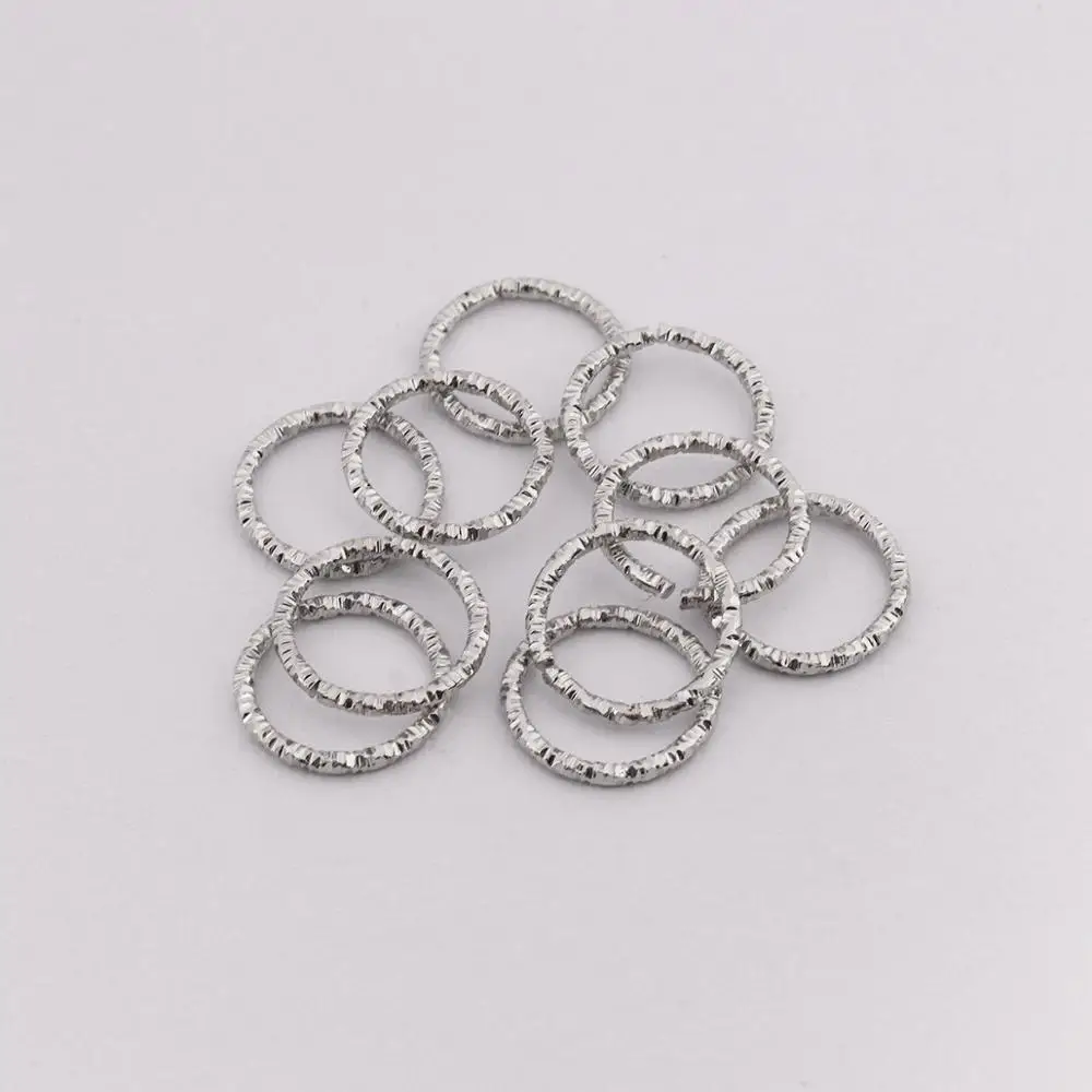 50-100 шт 8-20 мм Золотые круглые прыгающие кольца витые открытые раздельные кольца прыгающие кольца коннектор для изготовления ювелирных изделий фурнитура для DIY - Цвет: Rhodium