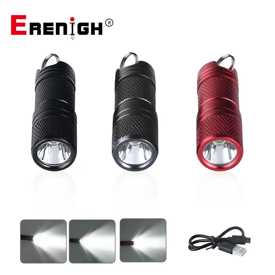 mini led linterna recargable portatil usb impermeable llavero linterna luz super pequeno linterna con bateria lampara compacta