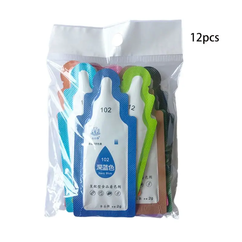 

12Pcs Edible Food Pigment Coloring Fondant Cake Decorating Healthy Safe Cream E65B