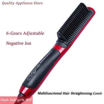 

Multifunctional Hair Straightening Heat Hair Ceramic Curler Electric Straightener Hot Comb Hair Care for Men Beard Straightener