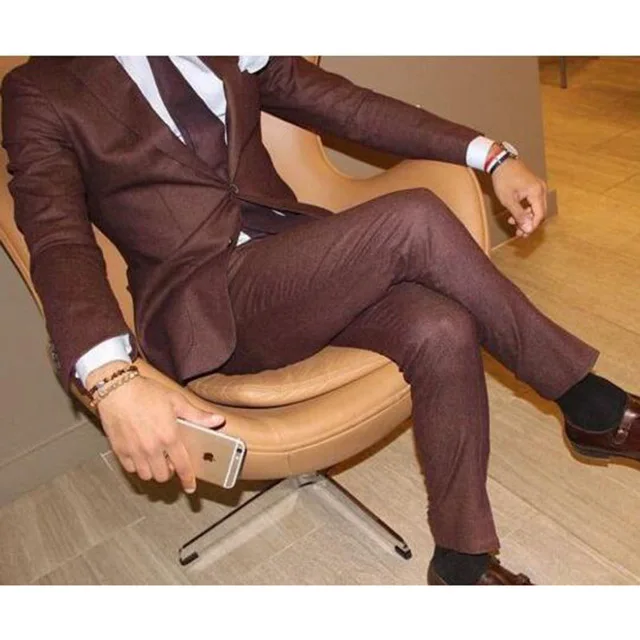 

Latest Design Casual Style 2pieces Mens Dinner Party Prom Suit Groom Tuxedos Groomsmen Wedding Blazer (Jacket+Pants+Tie)