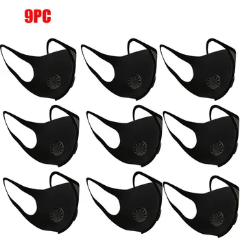 

1/9 pcs Earloop Mouth Face Cover mascaras Air Purifying Muffle Carbon Filter Dust Haze Fog Respirator Face Cover Toiletry Kits