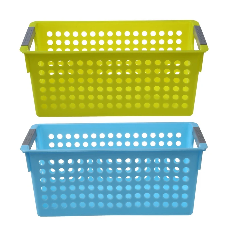 2 Pcs Japanese-Style Stackable Plastic Storage Baskets/Bins Organizer Fruit Toys Clothes Glove Box Debris Basket S:29 X | Дом и сад