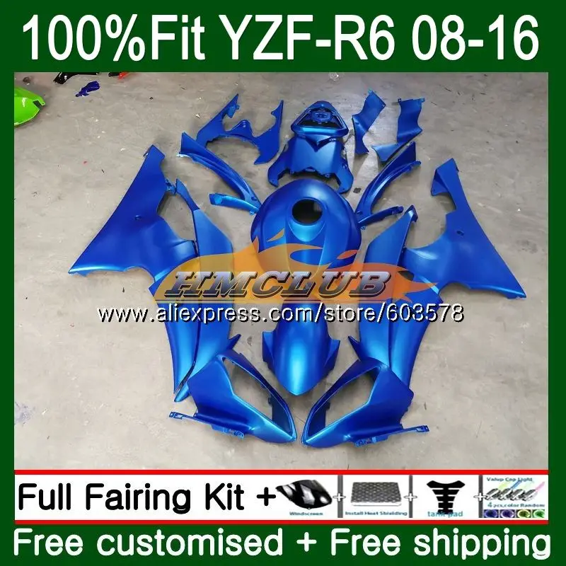 Инъекций для YAMAHA YZF600 YZF R6 2008 57CL. 0 YZF 600 R 6 YZF-R6 YZFR6 08 09, 10, 11, 12, 13, 14, 15, 16 лет Обтекатели матовый синий - Цвет: No. 1