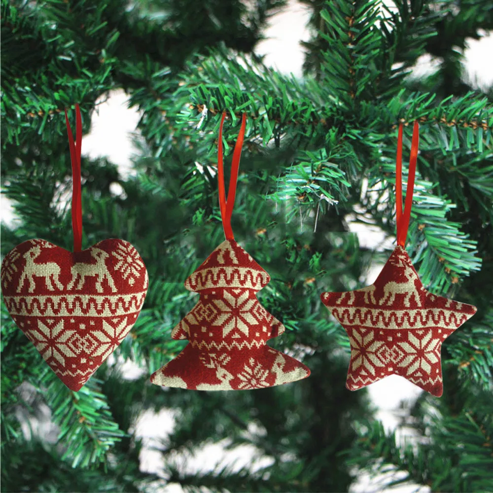 Рождественский льняной кулон орнамент с рождественской елкой вечерние домашний подвесной Декор подарки на год enfeite De Natal дропшиппинг/d