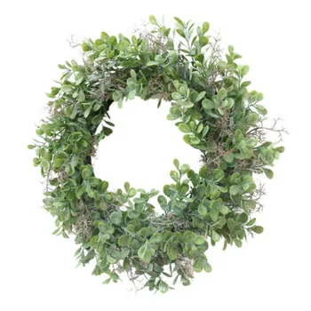 

Artificial Pant Garland Long Leaf Lucky Wreath Green Leaves Meadow Front Door Decor Indoor Wall Decor Festive Party Decoration