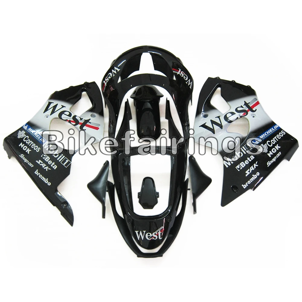 

For Kawasaki Fairing Kit 1998 1999 98 99 ZX-6R ZX 6R 98 99 zx6r 636 Complete West White and Black Cowlings