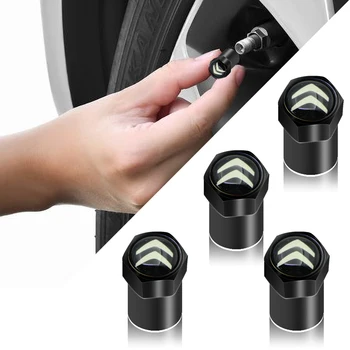 

4pcs Wheel Tire Valve Caps Wheel Tire Parts Valve Stem Caps Cover For Citroens C1 C2 C3 C4 C5 C6 C8 C4L DS3 DS5 Car Accessories